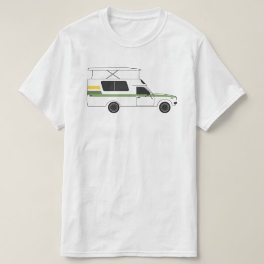 T-shirt pop up chinook camper rétro citron chaux (Design devant)