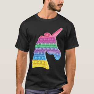 T-shirt Pop Up Fidget Jeu Unicorn Arc En Ciel Coloré Pour