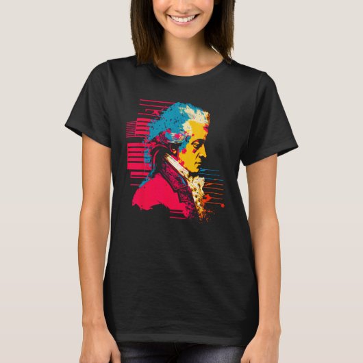 T-shirt Pop Wolfgang Amadeus Mozart Pianist (Devant)
