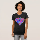 T-shirt PopArt Coeurs violets (Devant entier)