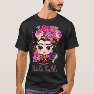 T-shirt Popart peintre fumer Frida kahlo art cadeau fleur
