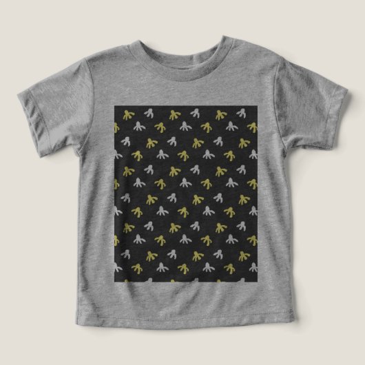 T-shirt Popcorn Toddler (gris et jaune beurre) (Design Recto)