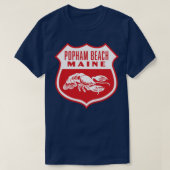 T-shirt Popham Beach Maine Retro Shield Blanc (Design devant)