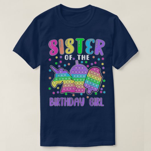 T-shirt Popit Soeur de la Fille d'anniversaire Popit (Design devant)