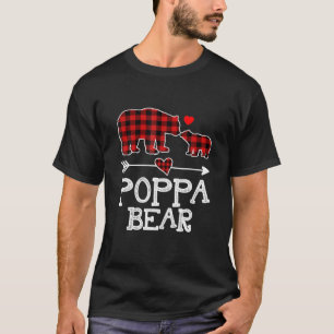 T-shirt Poppa Bear Red Buffalo Plaid Poppa Bear Pajama