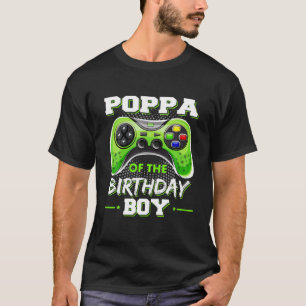 T-shirt Poppa De L'Anniversaire Jeu Vidéo Décorations Garç