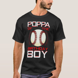 T-shirt Poppa Of The Birthday Boy Baseball Thème Anniversa
