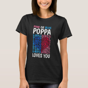 T-shirt Poppa Rose Ou Bleu Vous Aime Genre Révéler Bébé Sh