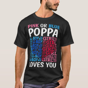 T-shirt Poppa Rose Ou Bleu Vous Aime Genre Révéler Bébé Sh
