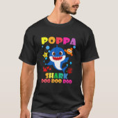 T-shirt Poppa Shark Doo Doo Funny Baby Maman Papa Enfants (Devant)