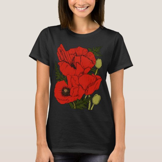 T-shirt Poppies colorées (Devant)