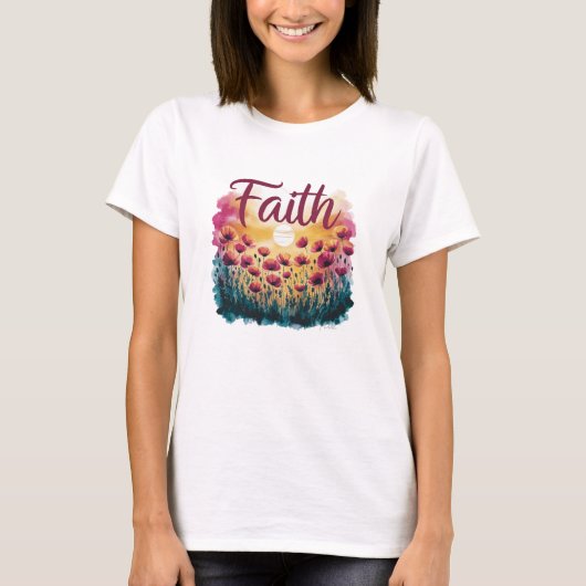 T-Shirt Poppies en geloof (Voorkant)