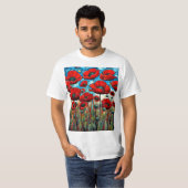 T-shirt Poppies rouges géantes 2 (Devant entier)