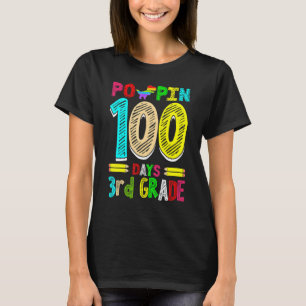 T-shirt Poppin 100 jours 3e année Dinosaur école primaire