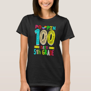 T-shirt Poppin 100 Jours 5e année Dinosaure École Primaire