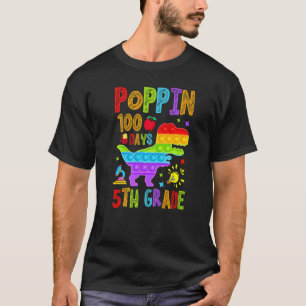 T-shirt Poppin 100 Jours 5e Année École Primaire Dinosaure