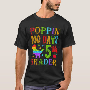 T-shirt Poppin 100 Jours élève de 5e année école dinosaure
