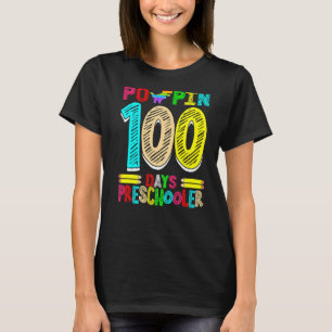 T-shirt Poppin 100 Jours Préscolaire Dinosaur Nursery Scho