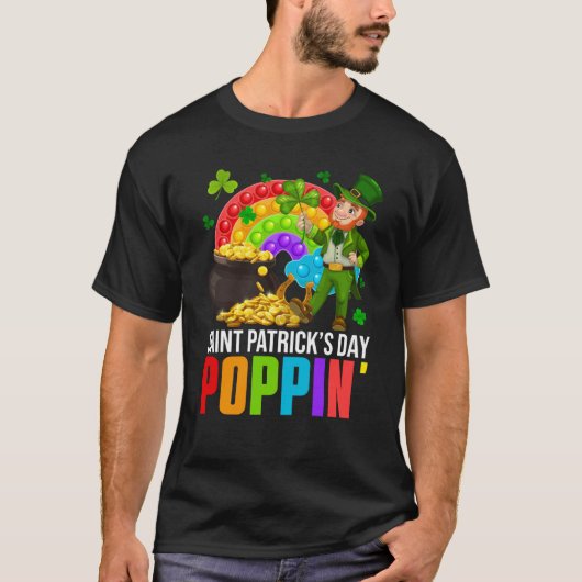 T-shirt Poppin' Leprechaun & Pop It Rainbow Saint Patricks (Devant)