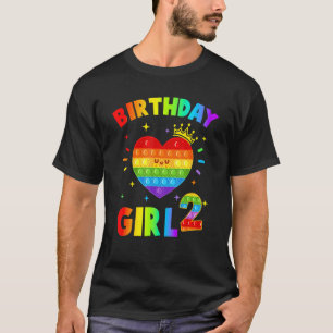 T-shirt Popping Coloré Pour Fille D'Anniversaire 2