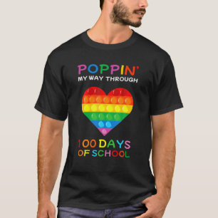 T-shirt Poppin's My Way through 100 Days Of School Heart