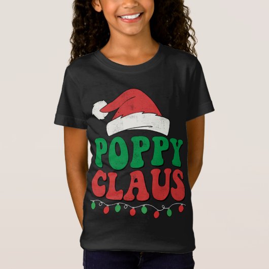 T-Shirt Poppy Claus Père Noël Lumières Noël Famille Corres (Devant)
