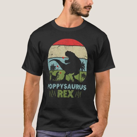 T-shirt Poppysaurus  Fathers Day Rex Daddy Saurus (Devant)