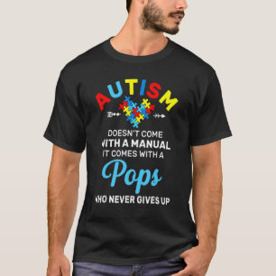 T-shirt Pops autisme qui ne lâche jamais Mois de la sensib