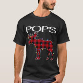 T-shirt Pops Christmas Plaid Moose Design (Devant)