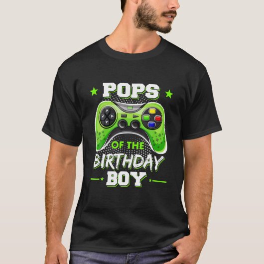 T-shirt Pops Of The Birthday Boy Decorations Vidéo Gamer T (Devant)