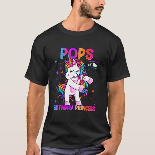 T-shirt Pops of the Birthday Princess Girl Dabbing Unicorn (Devant)