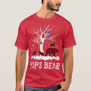 T-shirt Pops Ours Pajama de Noël Rouge Plaid Buffalo Famil