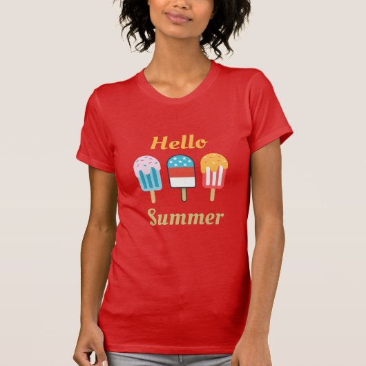 T-shirt Popsicle Bonjour été (Devant)