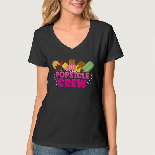 T-shirt Popsicle Crew Ice Cream Frozen Snack Dessert Beach (Devant)