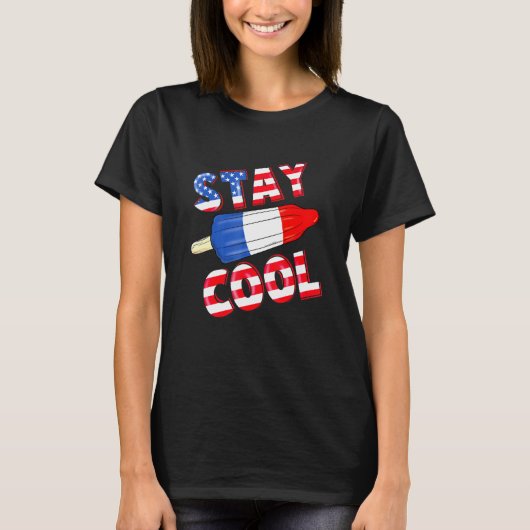T-shirt Popsicle d'été Séjour Cool 4 juillet Bombe Retro 8 (Devant)