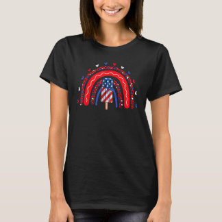 T-shirt Popsicle Quart Juillet Américain Drapeau Américain