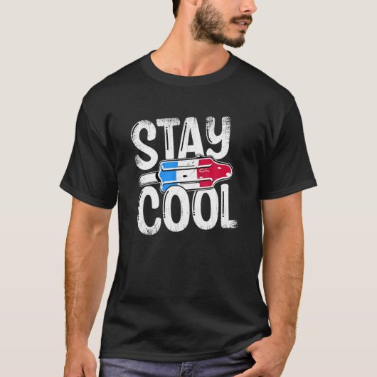 T-shirt Popsicle Stay Cool Funny Bomb Retro 80S Matching V (Devant)