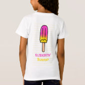T-Shirt Popsicle Summer Fun Rose Jaune Fille (Dos)