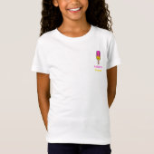 T-Shirt Popsicle Summer Fun Rose Jaune Fille (Devant)