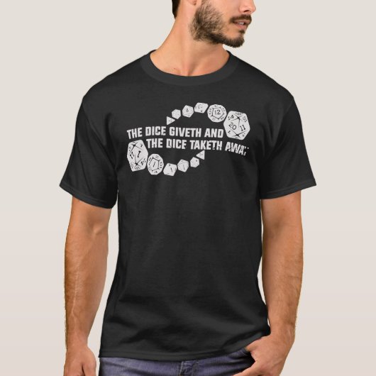 T-shirt Popular Dungeons And Dragons Dice Giveth And Dice (Devant)