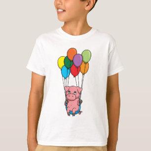 T-shirt Porc de ballon de vol