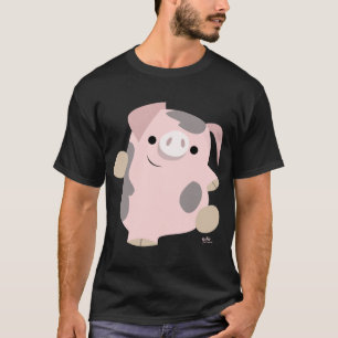 T-shirt Porc de bande dessinée de danse