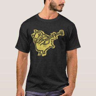 T-shirt Porc de banjo de gravure sur bois