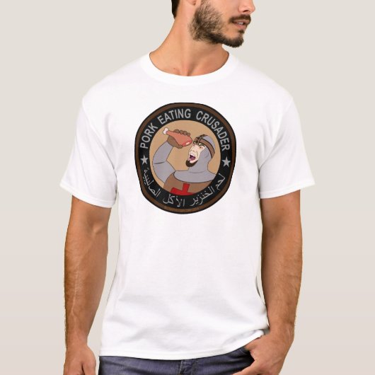 T-shirt Porc mangeant le croisé (Devant)
