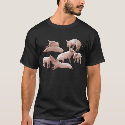 T-shirt porcelets, porc, (Devant)