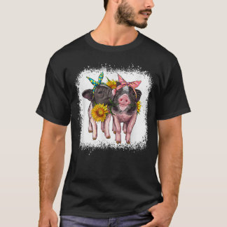 T-shirt Porcs Bébés Bleached Mignonne Occidentale Pour Gar