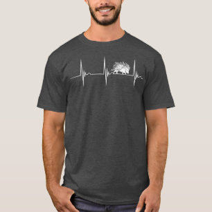 T-shirt Porcupine Heartbeat EKG Pulse Quill Pig Nature Ani