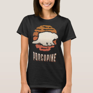 T-shirt Porcupine Vintage Retro Classic Animal Sunset