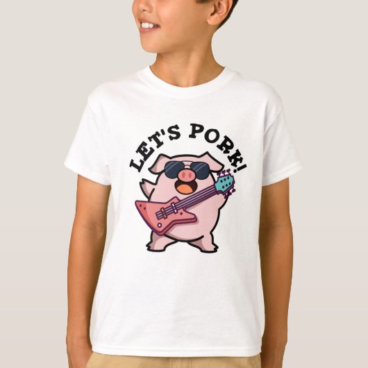 T-shirt Pork Funny Rock Guitare Pig Pun (Devant)