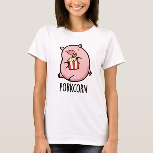 T-shirt Porkcorn Funny Popcorn Pun (Devant)